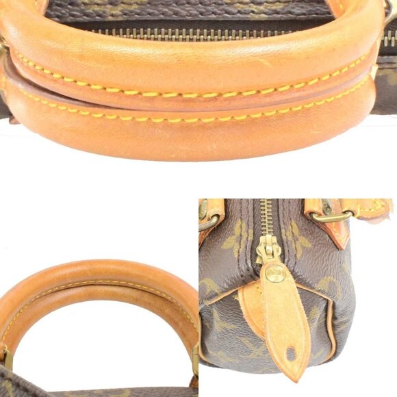 LOUIS VUITTON Mini Speedy 2Way Hand Bag Monogram Leather Brown - Picture 8 of 14
